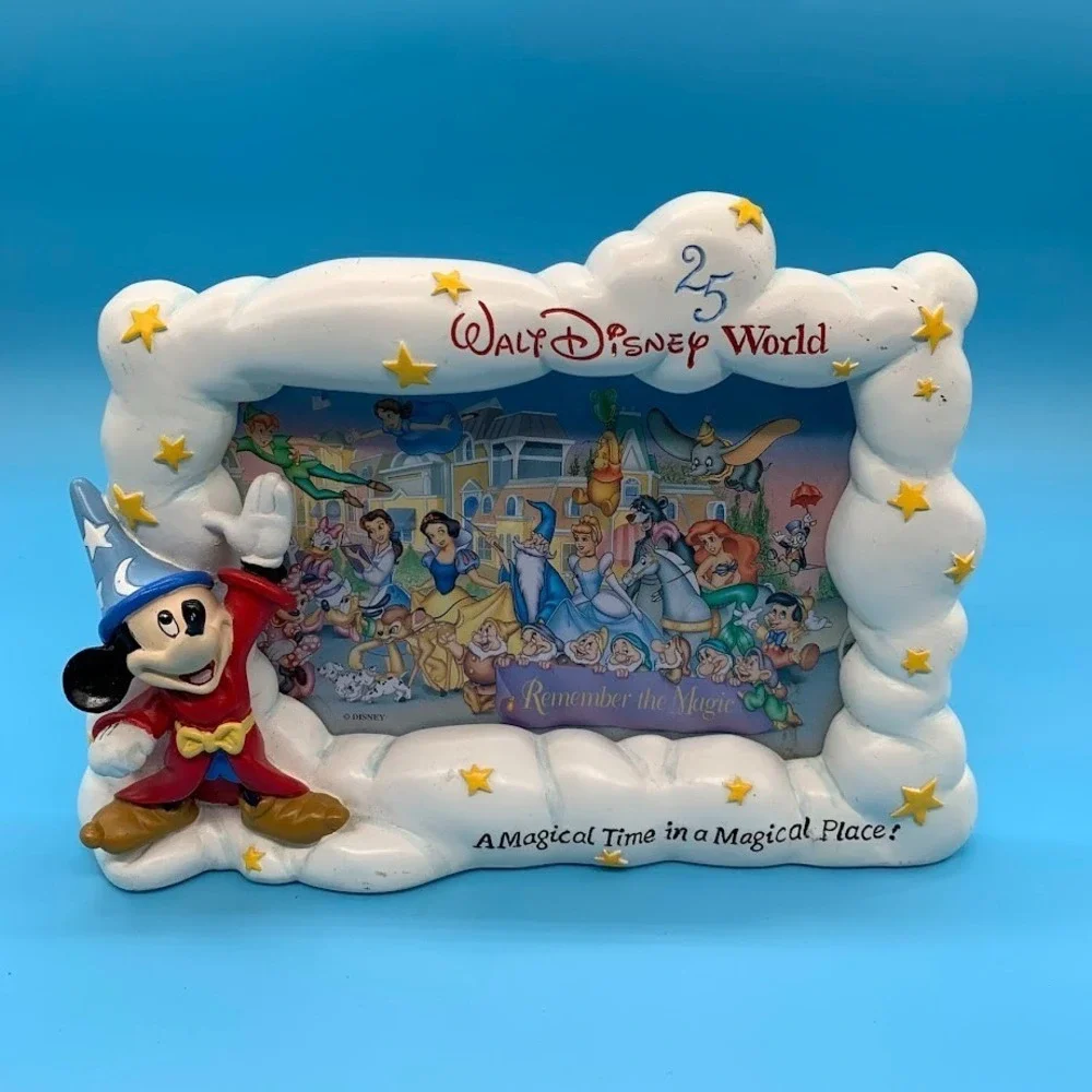 Vintage Walt Disney World Mickey Mouse 3D Photo Frame 25th Anniversary 4x6